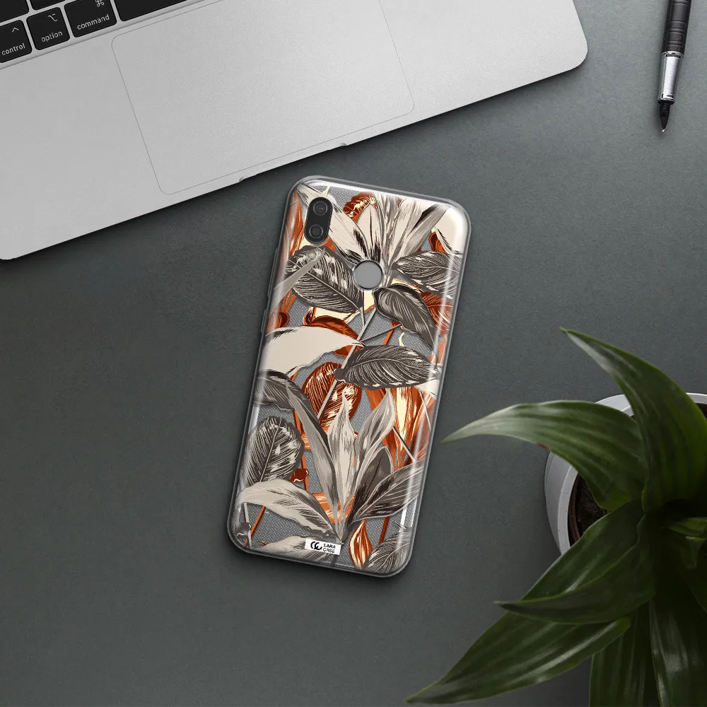 Brown Tropical Leaves Huawei P20 Lite Clear TPU Case