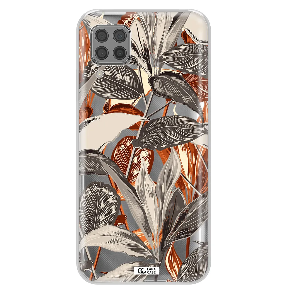 Brown Tropical Leaves Huawei P40 Lite Clear TPU Case