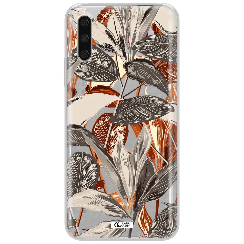 Brown Tropical Leaves Huawei Y9S Clear Tpu Case