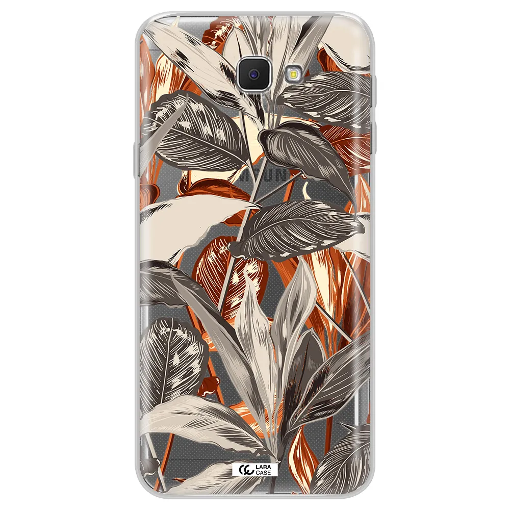 Brown Tropical Leaves Samsung J5 Prime Clear TPU Case