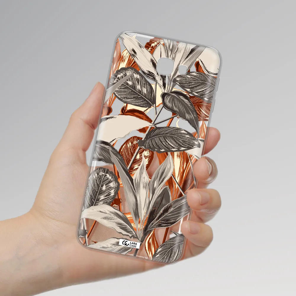 Brown Tropical Leaves Samsung J5 Prime Clear TPU Case