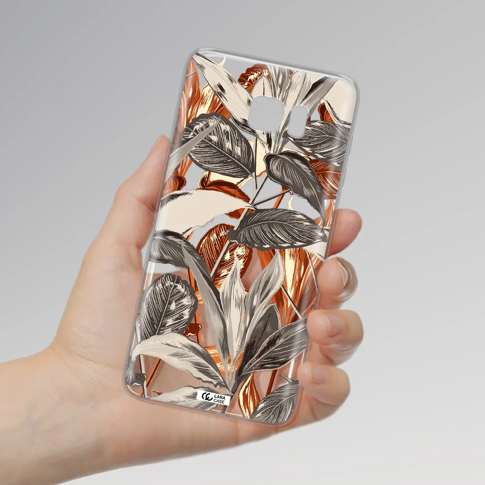 Brown Tropical Leaves Samsung Note 5 Clear TPU Case