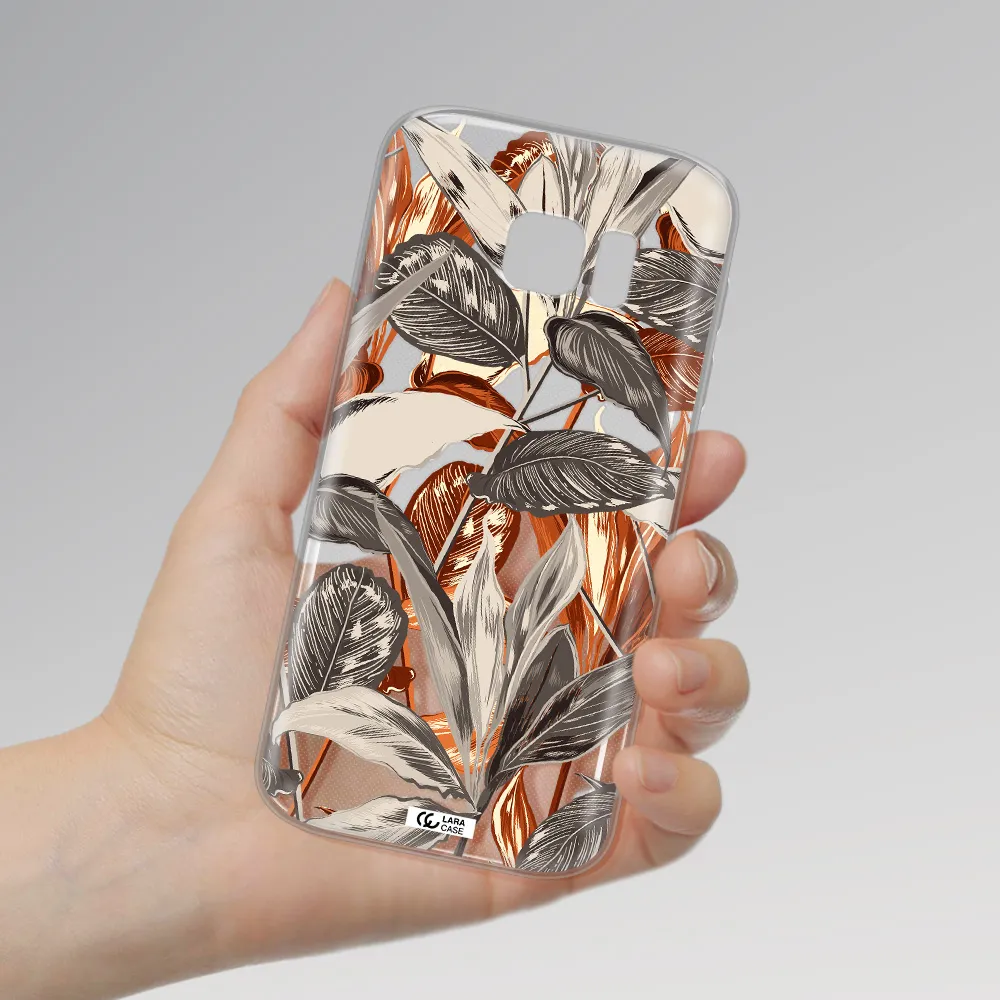 Brown Tropical Leaves Samsung S 7 Clear TPU Case
