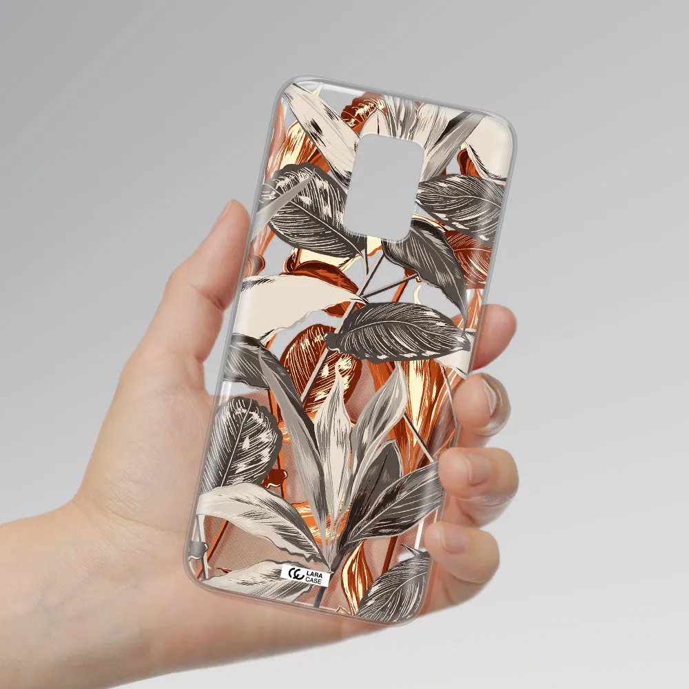Brown Tropical Leaves Xiaomi Note 9S Clear TPU Case