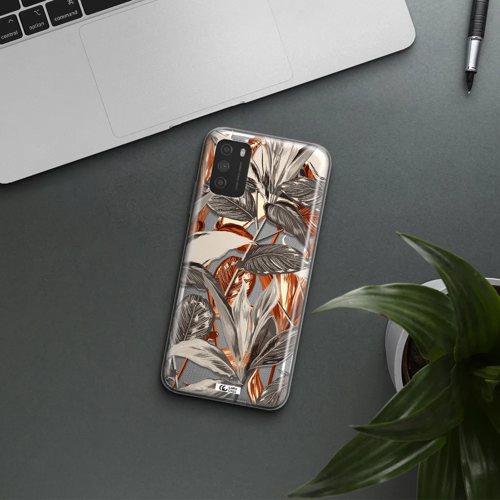 Brown Tropical Leaves Xiaomi Poco M3 Clear TPU Case
