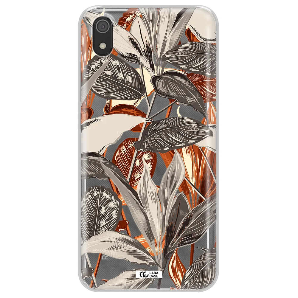 Brown Tropical Leaves Xiaomi Redmi 7A Clear TPU Case