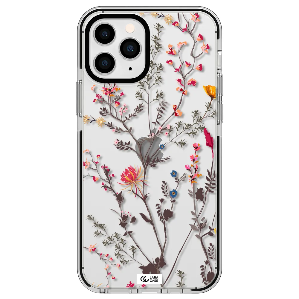 Miniature Flower Apple iPhone 11 pro max impact black border Case