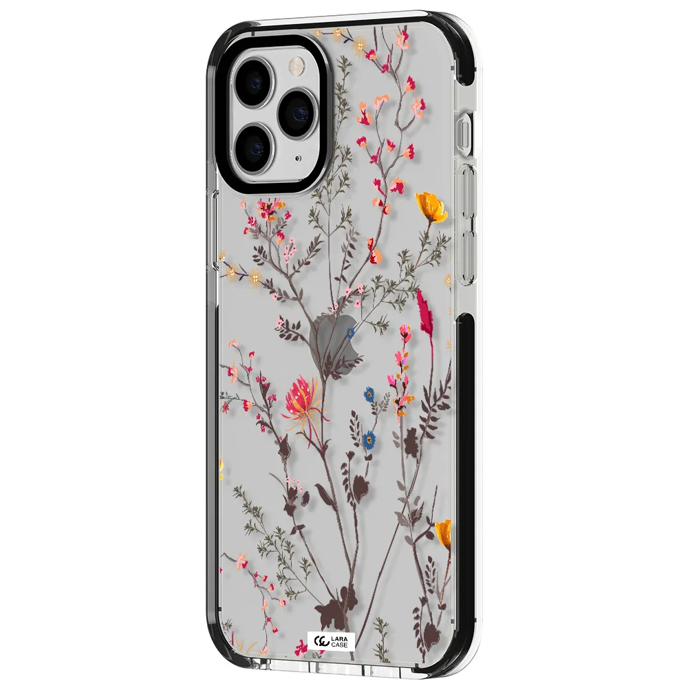 Miniature Flower Apple iPhone 11 pro max impact black border Case