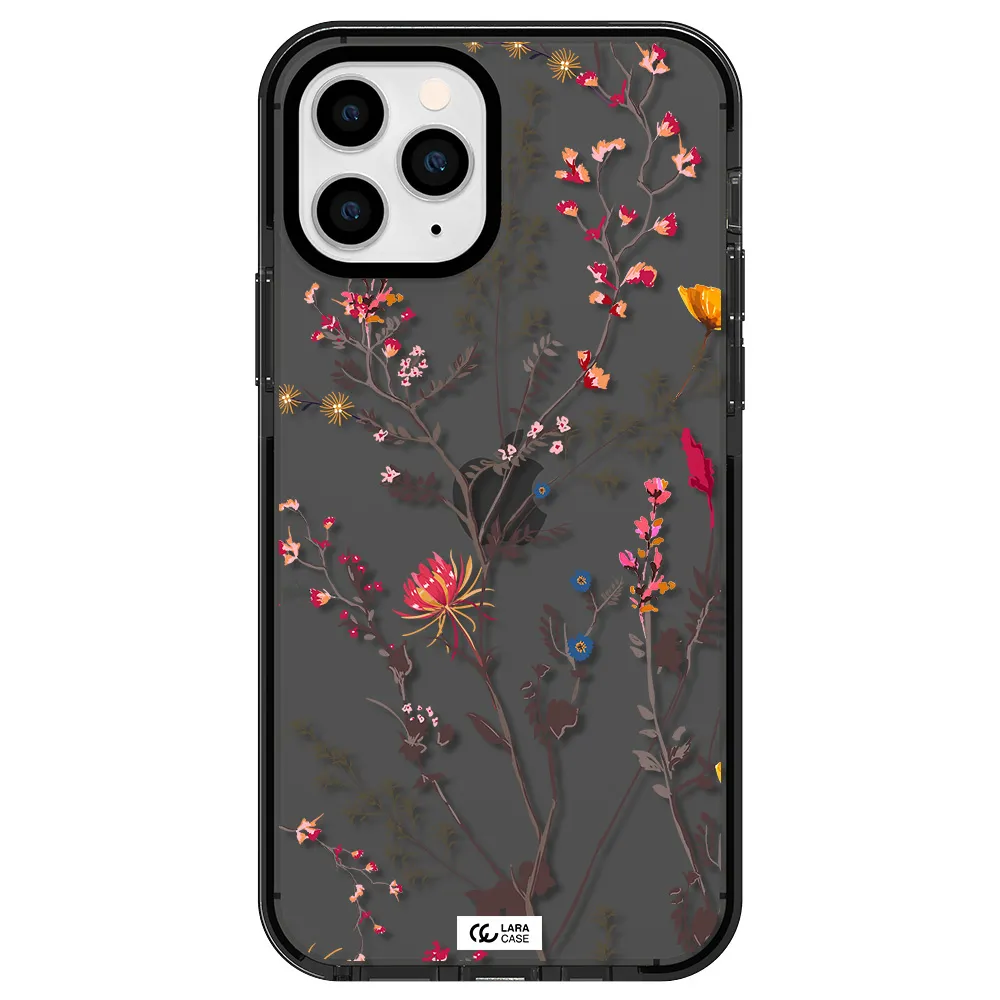 Miniature Flower Apple iPhone 11 pro max impact Smoke Black Case