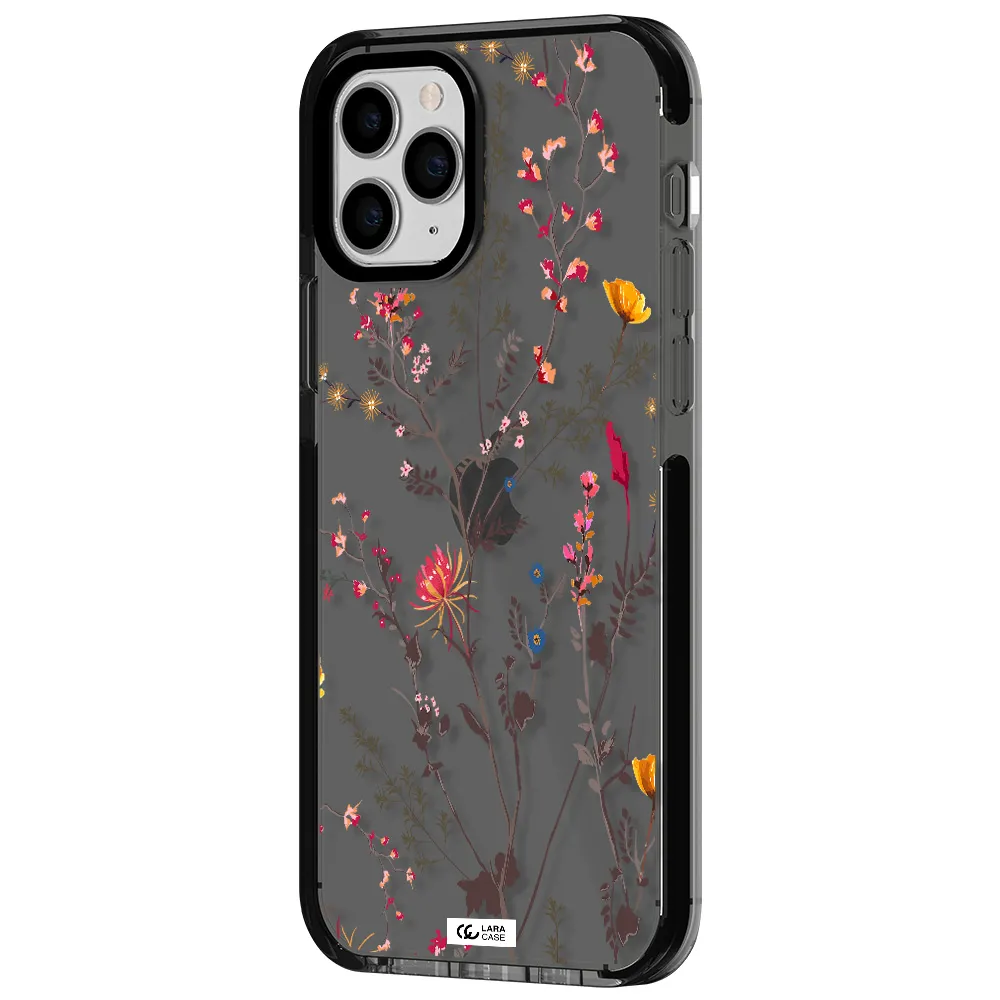 Miniature Flower Apple iPhone 11 pro max impact Smoke Black Case
