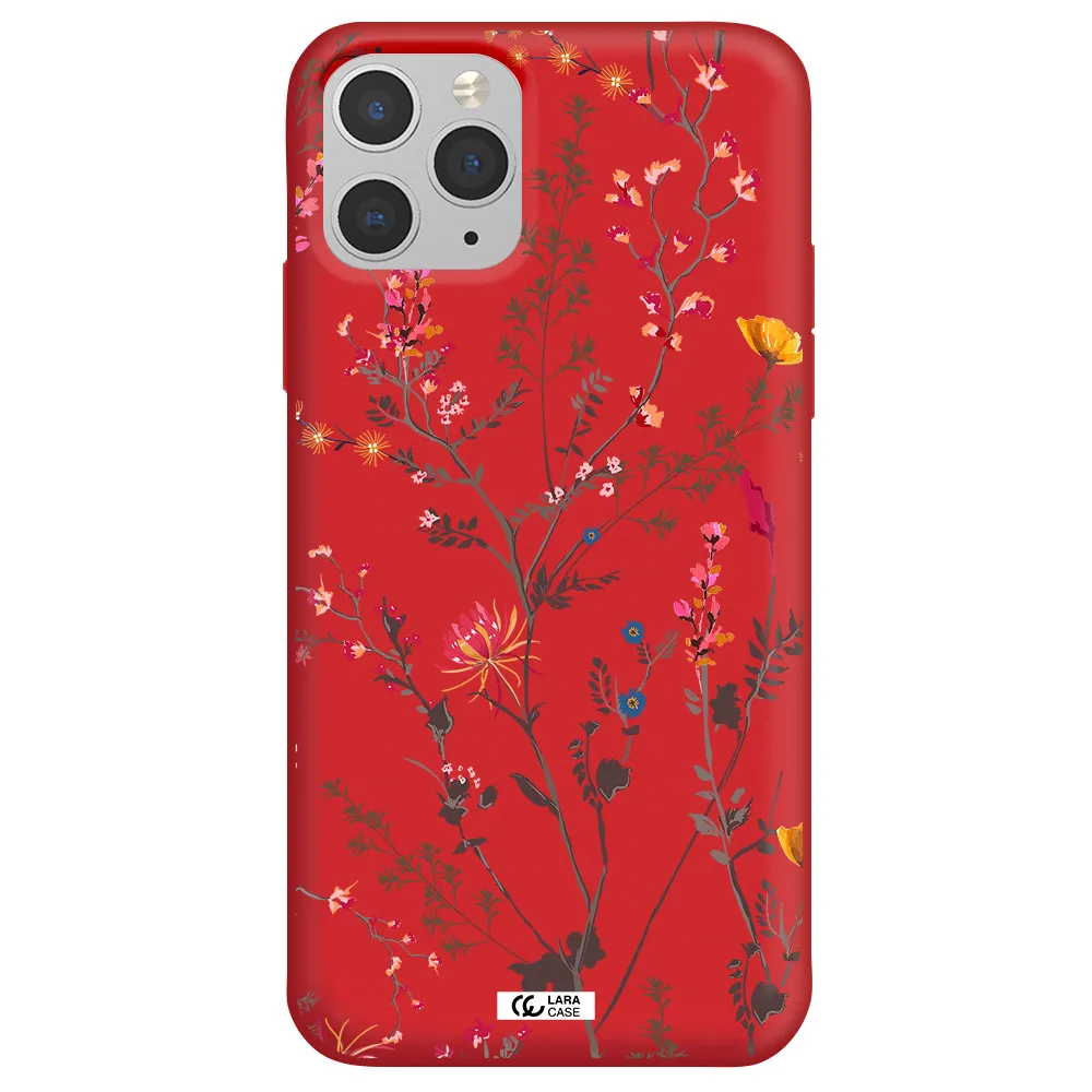 Miniature Flower Apple iPhone 11 pro max Silicone Imperial Red Case