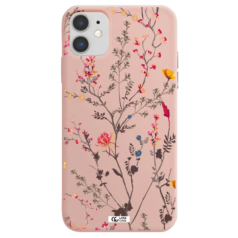 Miniature Flower Apple iPhone 11 Silicone pastel pink Case