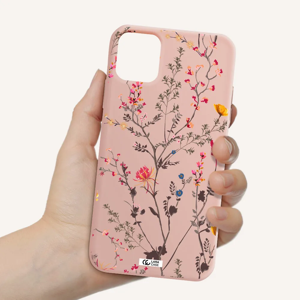 Miniature Flower Apple iPhone 11 Silicone pastel pink Case