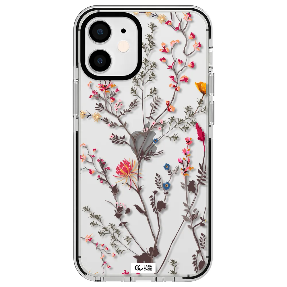 Miniature Flower Apple iPhone 12 mini impact black border Case