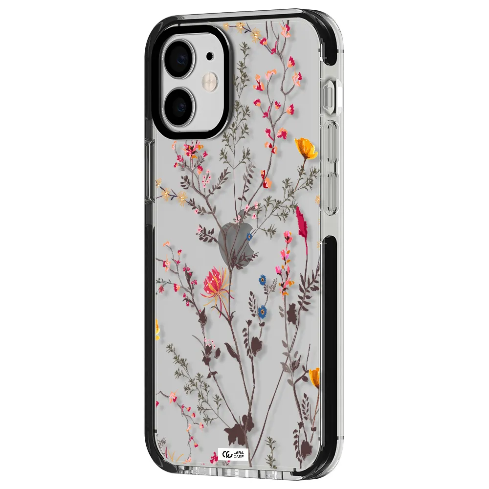 Miniature Flower Apple iPhone 12 mini impact black border Case