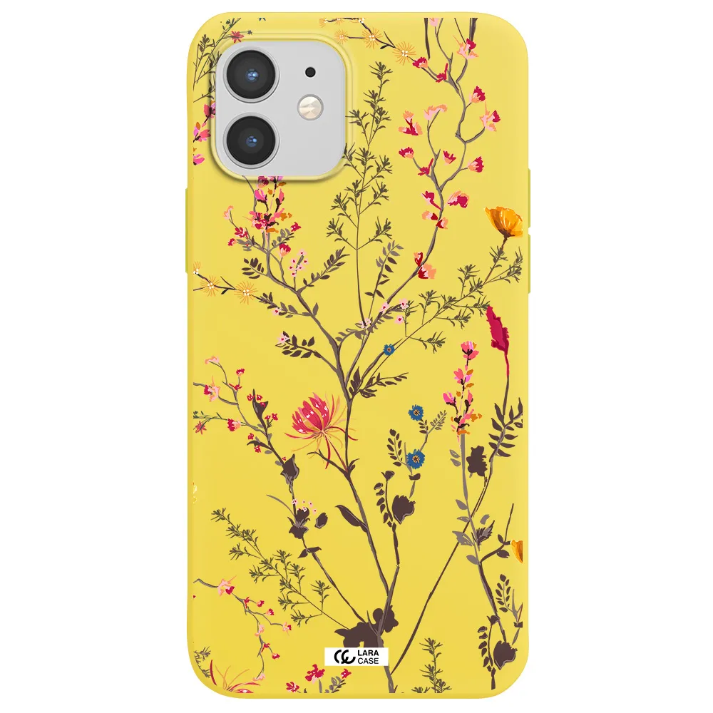 Miniature Flower Apple iPhone 12 mini Silicone canary yellow Case
