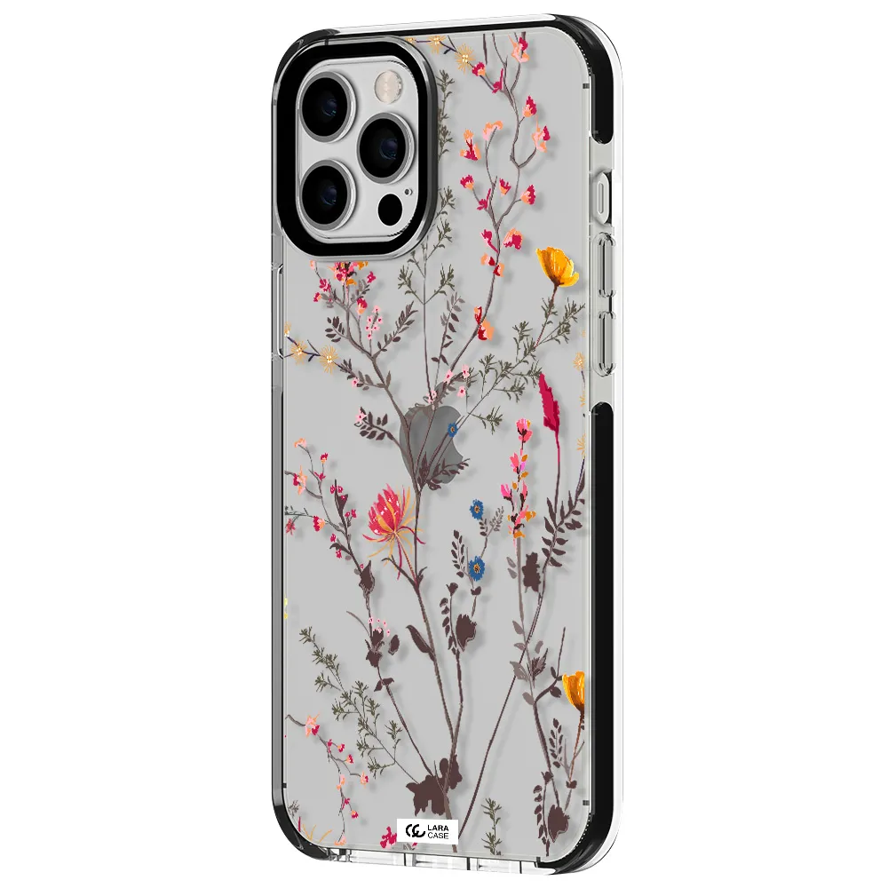 Miniature Flower Apple iPhone 12 pro max impact black border Case