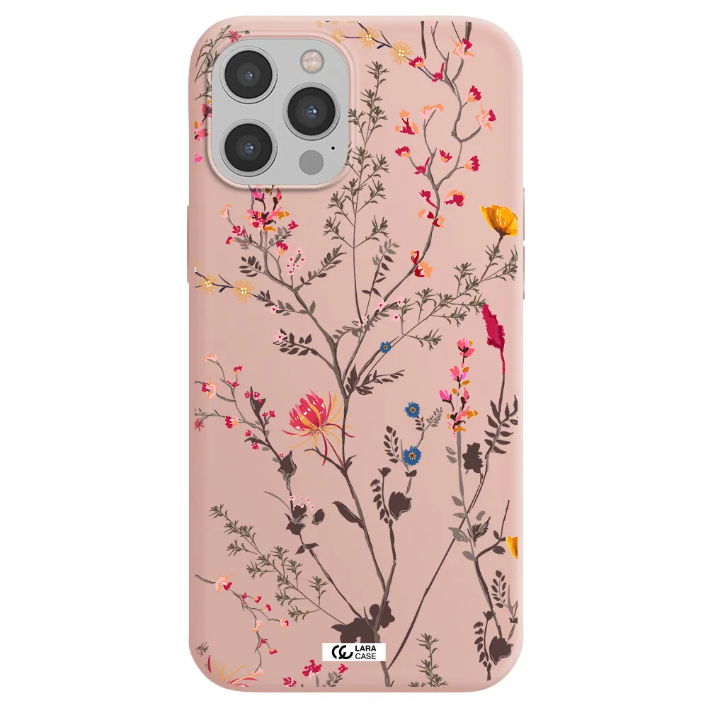Miniature Flower Apple iPhone 12 pro Silicone pastel pink Case
