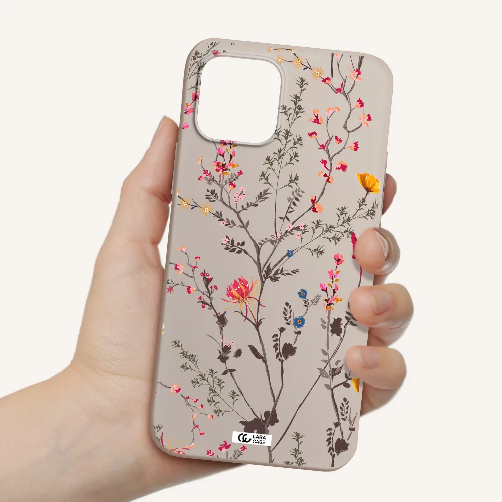 Miniature Flower Apple iPhone 12 Silicone Stone Case