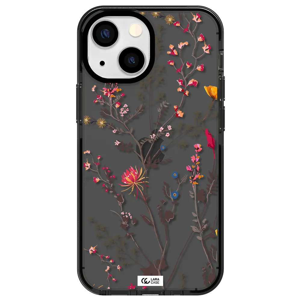 Miniature Flower Apple iPhone 13 mini impact Smoke Black Case