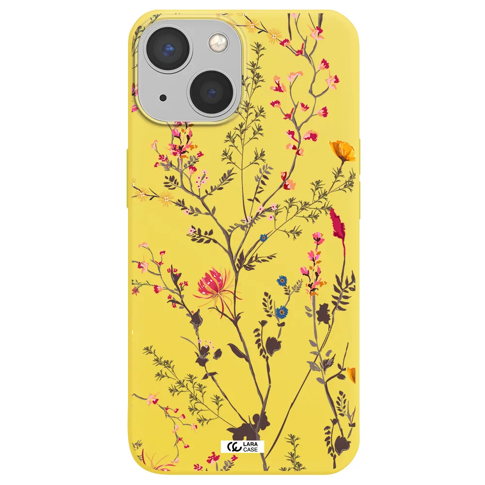 Miniature Flower Apple iPhone 13 mini Silicone canary yellow Case