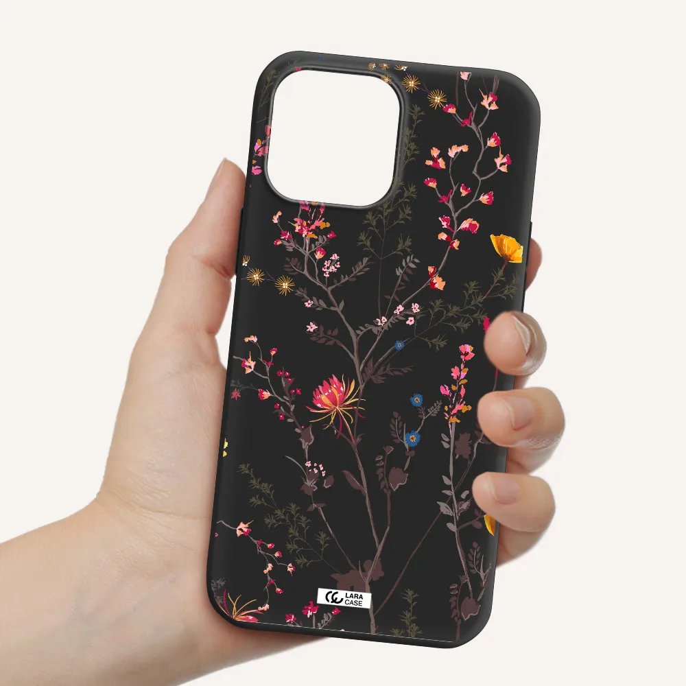 Miniature Flower Apple iPhone 13 Pro Max Silicone black Case