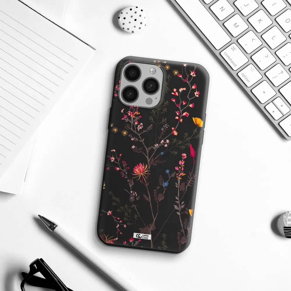 Miniature Flower Apple iPhone 13 Pro Silicone black Case