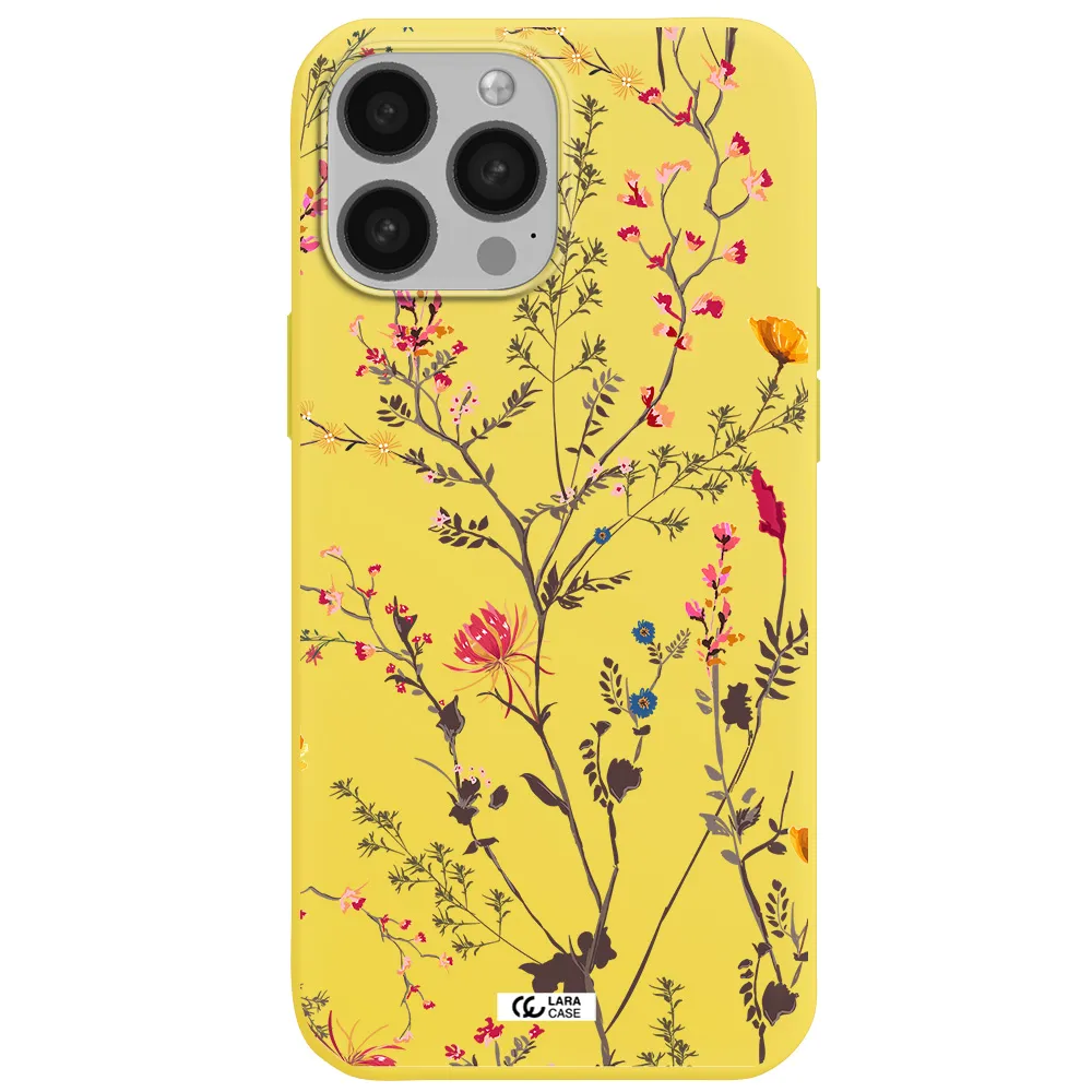 Miniature Flower Apple iPhone 13 Pro Silicone canary yellow Case