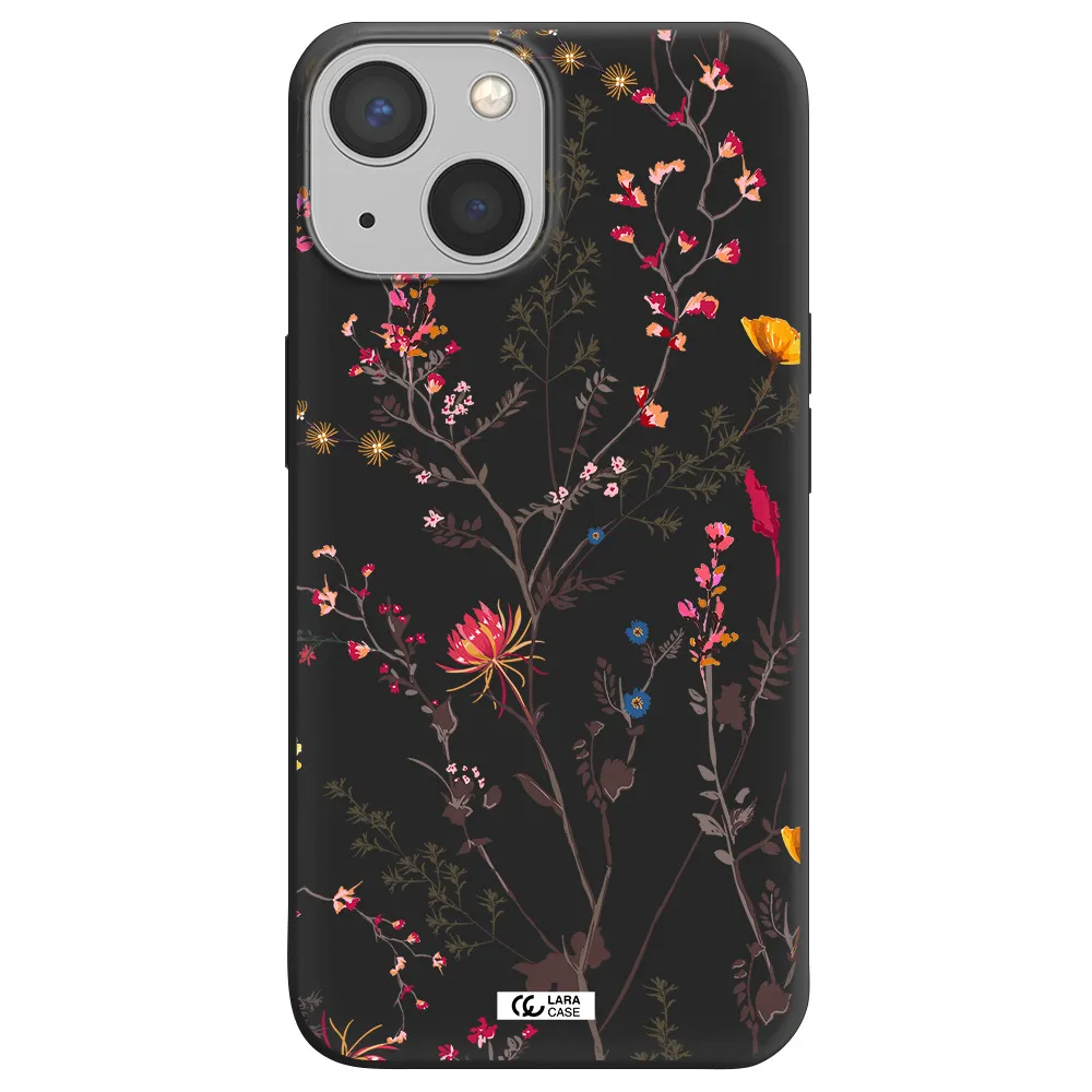 Miniature Flower Apple iPhone 13 Silicone black Case