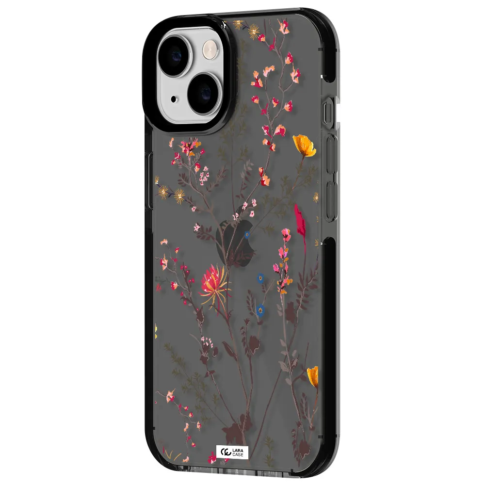 Miniature Flower Apple iPhone 14 impact Smoke Black Case