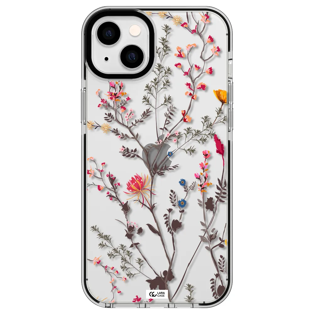 Miniature Flower Apple iPhone 14 plus impact black border Case