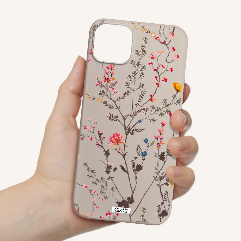 Miniature Flower Apple iPhone 14 plus Silicone Stone Case