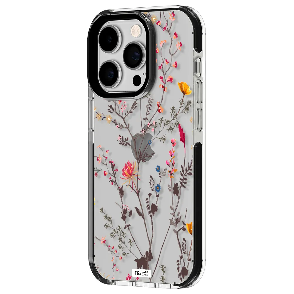 Miniature Flower Apple iPhone 14 pro impact black border Case