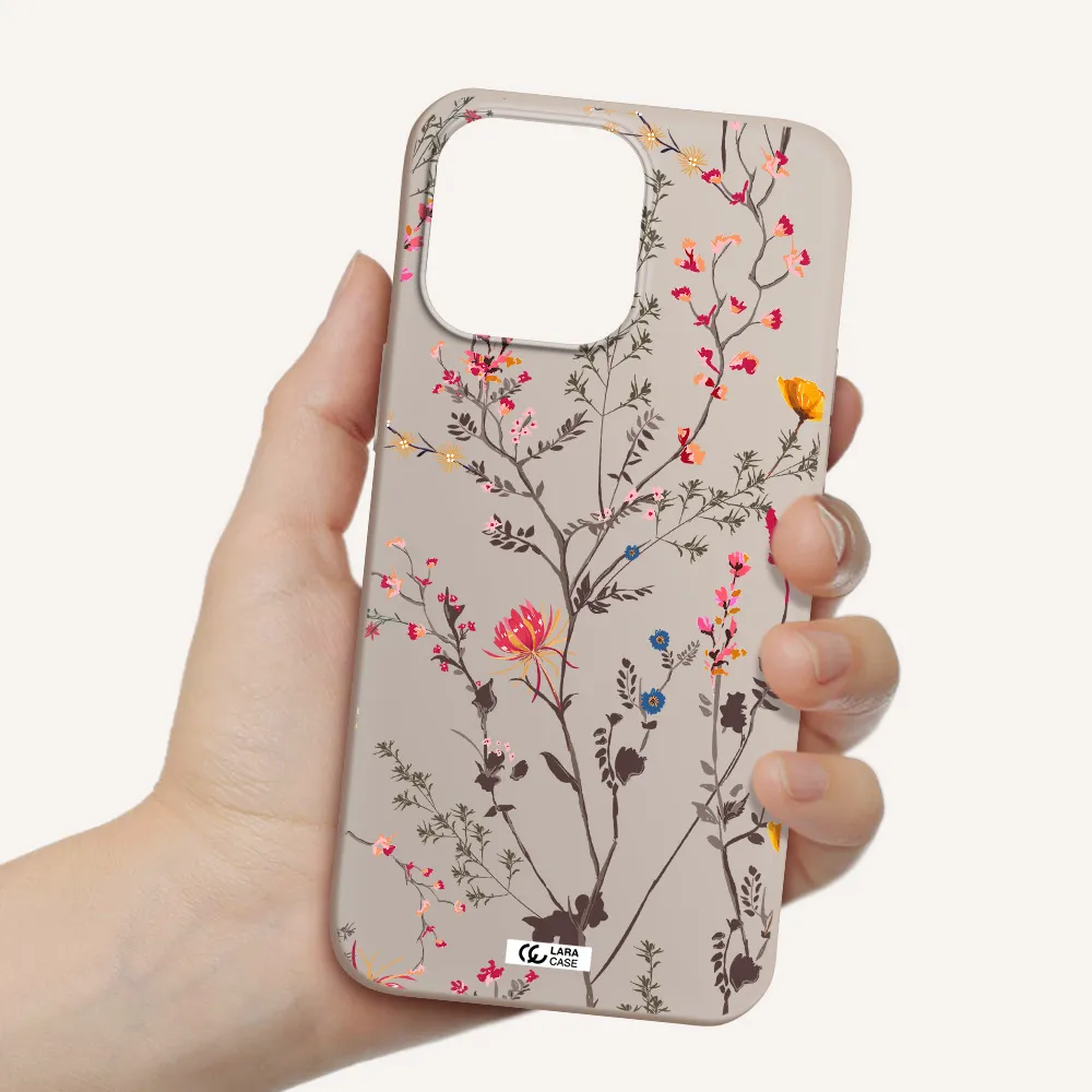 Miniature Flower Apple iPhone 14 pro max Silicone Stone Case
