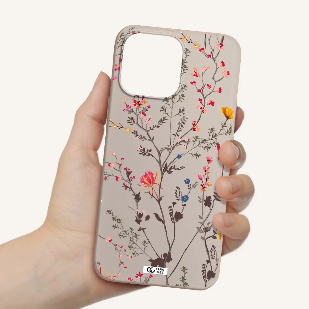 Miniature Flower Apple iPhone 14 pro Silicone Stone Case