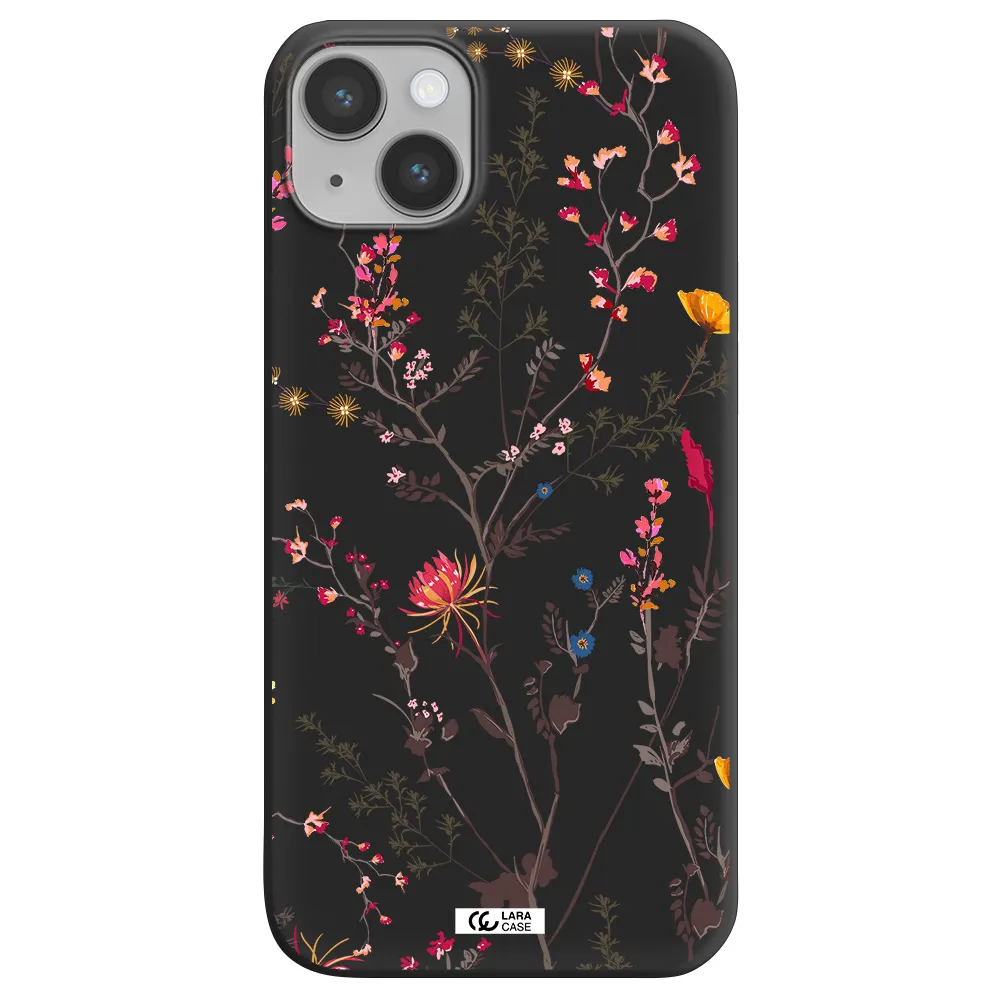 Miniature Flower Apple iPhone 14 Silicone black Case