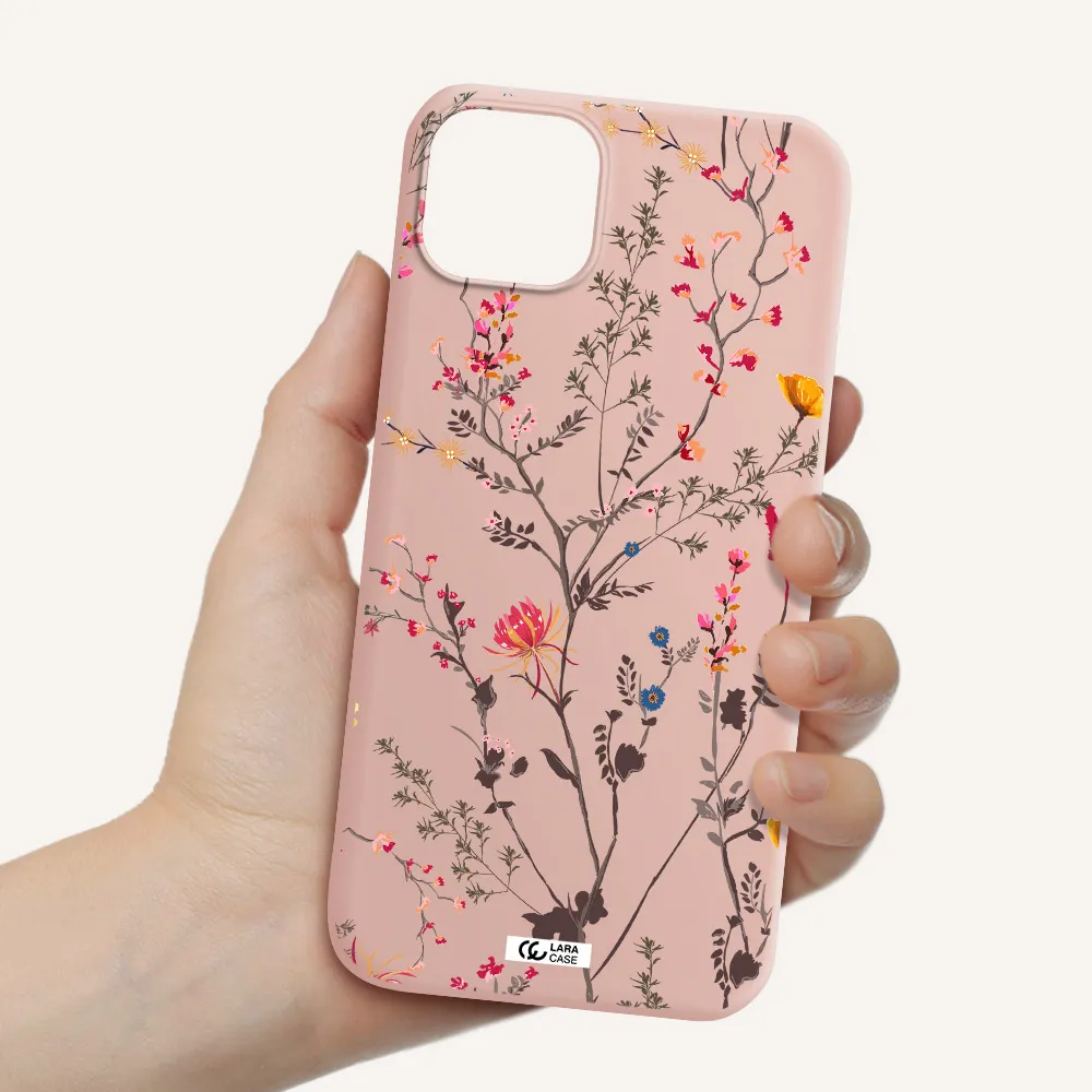 Miniature Flower Apple iPhone 14 Silicone pastel pink Case