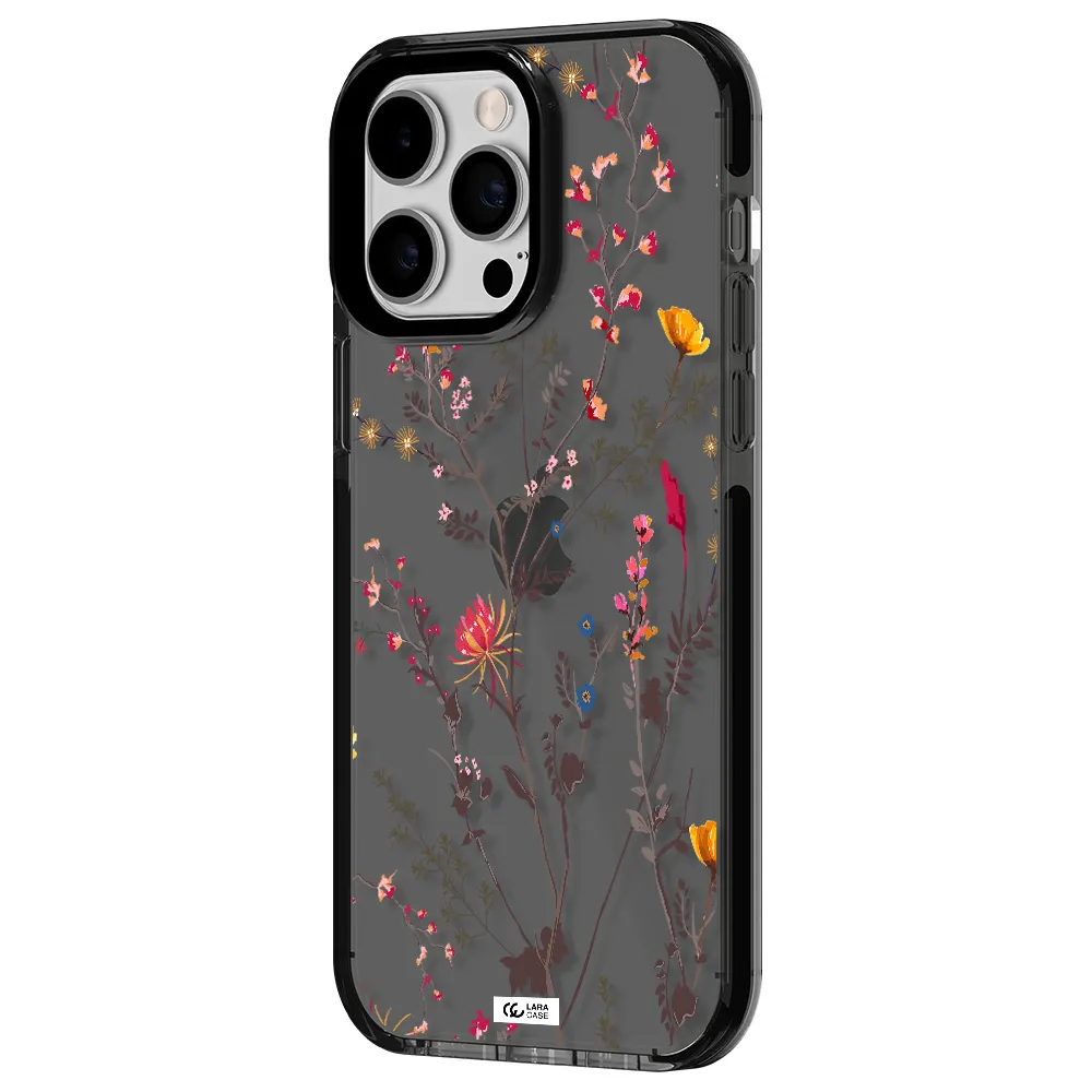 Miniature Flower Apple iPhone 15 Pro impact Smoke Black Case
