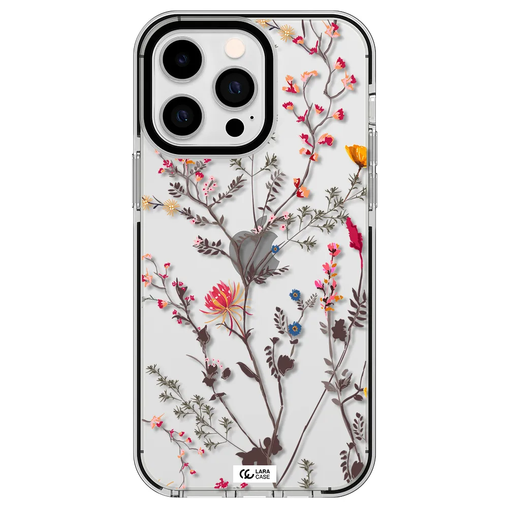 Miniature Flower Apple iPhone 15 Pro Max impact black border Case