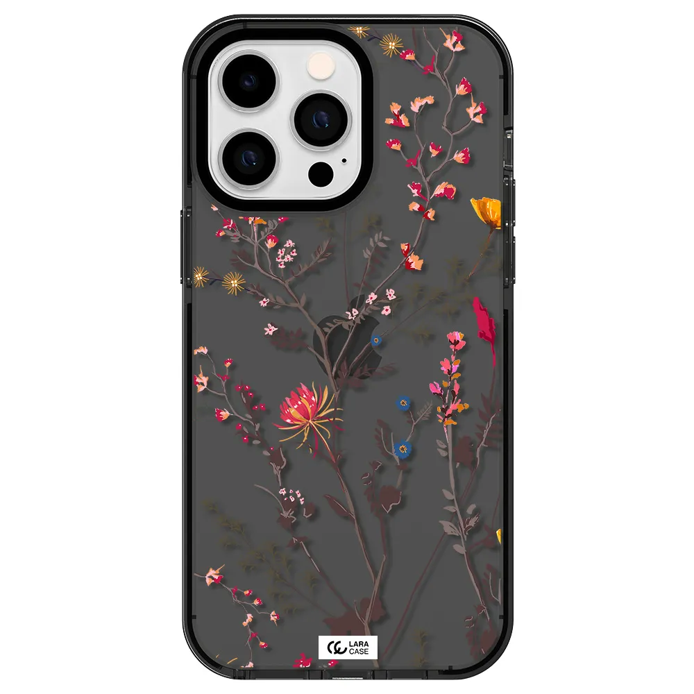 Miniature Flower Apple iPhone 15 Pro Max impact Smoke Black Case