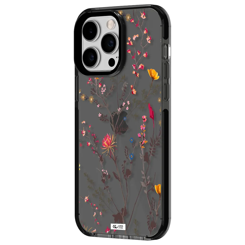 Miniature Flower Apple iPhone 15 Pro Max impact Smoke Black Case