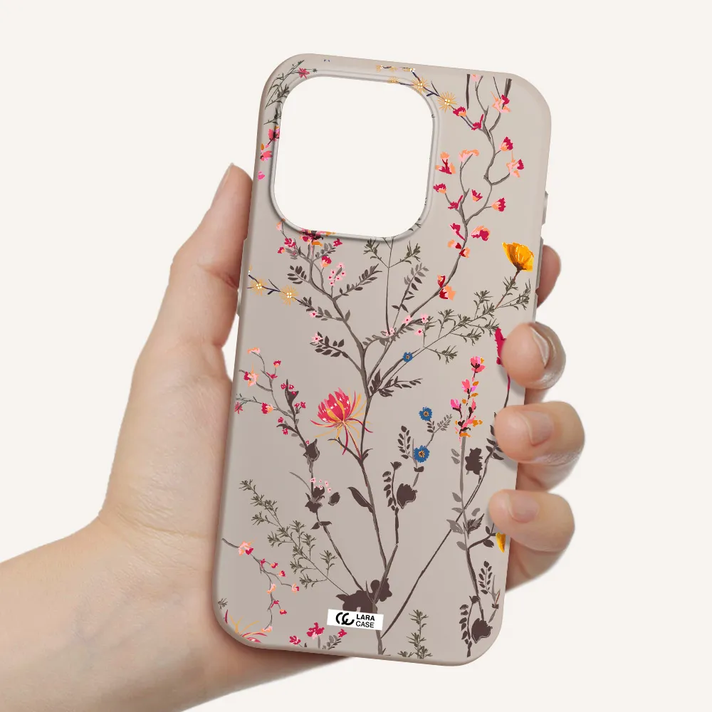 Miniature Flower Apple Iphone 15 Pro Silicone Stone Case