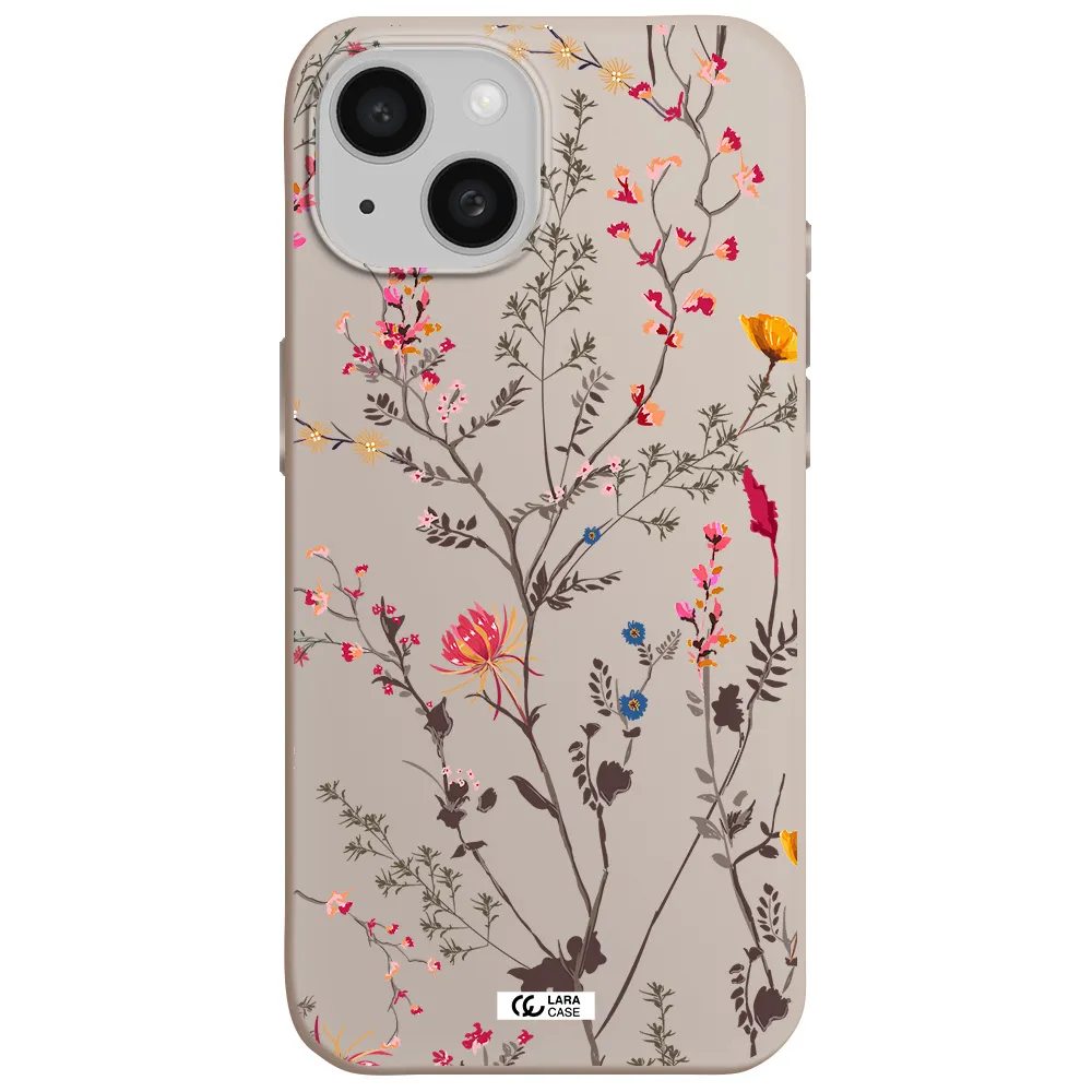 Miniature Flower Apple iPhone 15 Silicone Stone Case