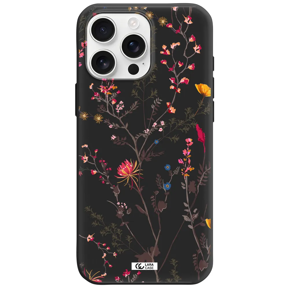 Miniature Flower Apple Iphone 16 Pro Max Silicone Black Case