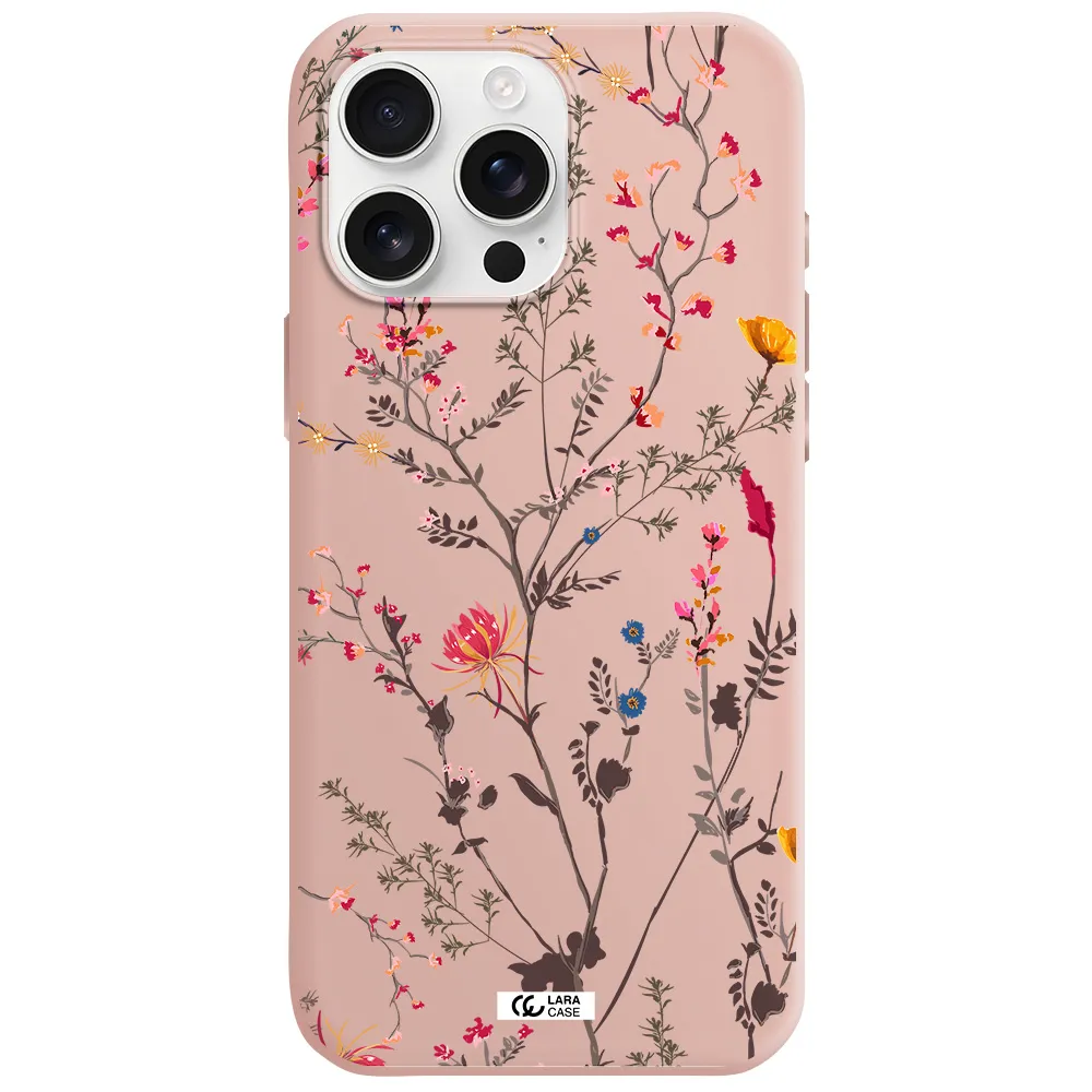 Miniature Flower Apple Iphone 16 Pro Max Silicone Pastel Pink Case