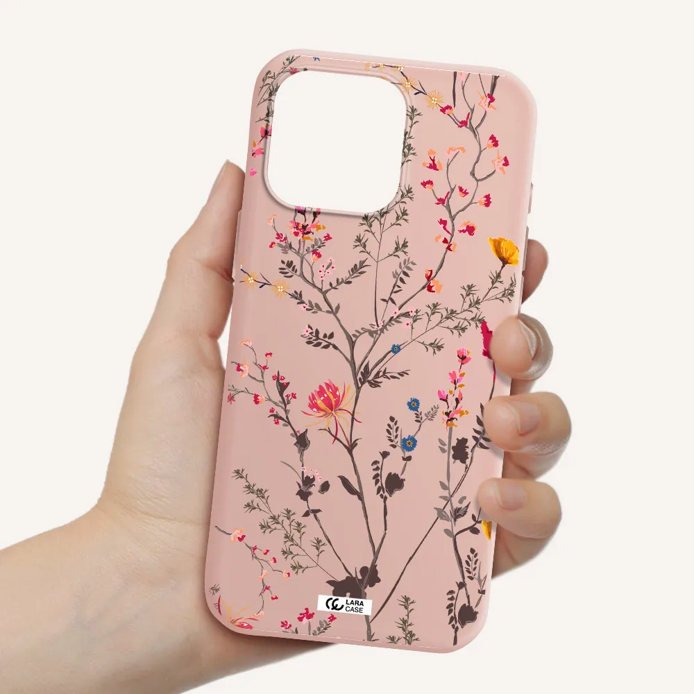 Miniature Flower Apple Iphone 16 Pro Max Silicone Pastel Pink Case