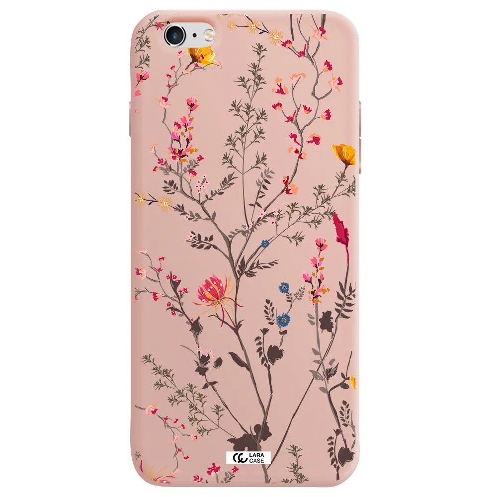 Miniature Flower Apple iPhone 6 plus Silicone pastel pink Case