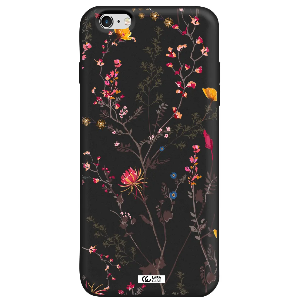 Miniature Flower Apple iPhone 6 s plus Silicone black Case