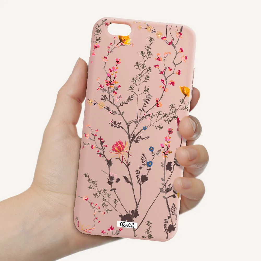 Miniature Flower Apple iPhone 6 s plus Silicone pastel pink Case