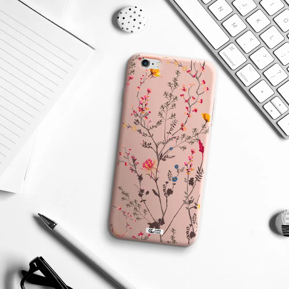 Miniature Flower Apple iPhone 6 s plus Silicone pastel pink Case